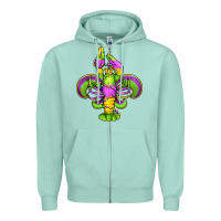 Mardi Gras Crawfish Fleur De Lis Zipper Hoodie | Teevron