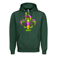 Sports Green mardi gras crawfish fleur de lis Zipper Hoodie - Jasminsmagicworld