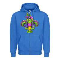 True Royal mardi gras crawfish fleur de lis Zipper Hoodie - Jasminsmagicworld
