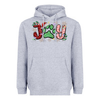 Heather Grey joy with dog paw Heavyweight Hoodie - MaliasSmallBusiness