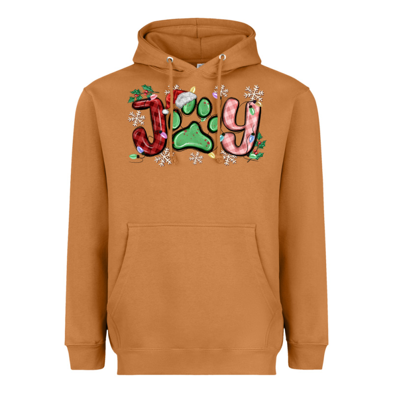 Joy With Dog Paw Heavyweight Hoodie by MaliasSmallBusiness | Teevron