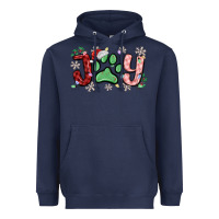 Navy joy with dog paw Heavyweight Hoodie - MaliasSmallBusiness