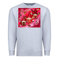 Heather Grey gnomies with food Premium Sweatshirt - NancyCooperArtShop