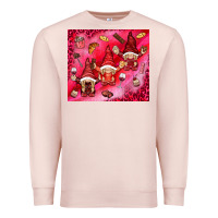 Pale Pink gnomies with food Premium Sweatshirt - NancyCooperArtShop