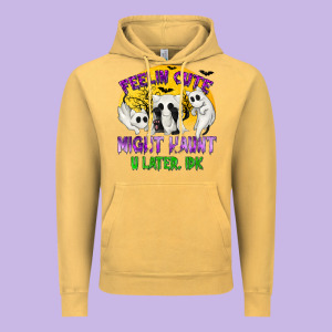 Feeling Cute Might Haunt U Later Vintage Hoodie Designed By Texasbilliewilder