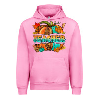 Fuchsia Pink Teacher pumpkin Urban Hoodie - NancyCooperArtShop