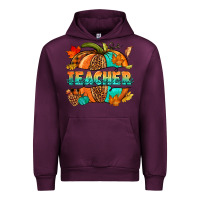 Mauve Wine Teacher pumpkin Urban Hoodie - NancyCooperArtShop