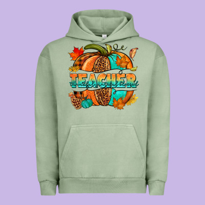 Teacher Pumpkin Urban Hoodie Designed By Nancycooperartshop