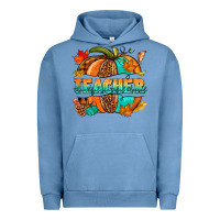Pigment Pebble Blue Teacher pumpkin Urban Hoodie - NancyCooperArtShop