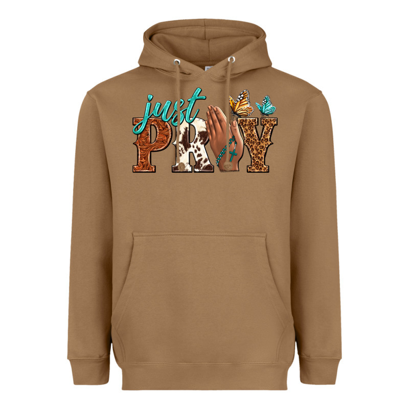 Just Pray Heavyweight Hoodie by NancyCooperArtShop | Teevron