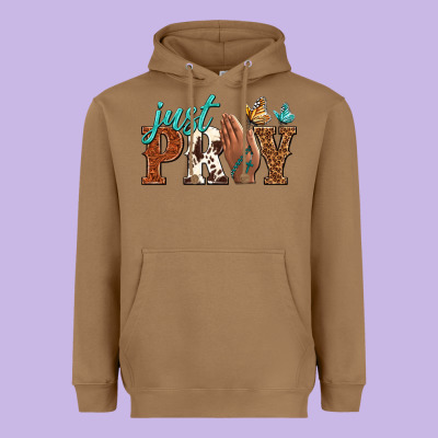 Just Pray Heavyweight Hoodie Designed By Nancycooperartshop