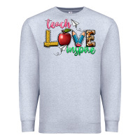 Heather Grey teach love inspire Premium Sweatshirt - NancyCooperArtShop