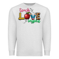 Oatmeal Heather teach love inspire Premium Sweatshirt - NancyCooperArtShop