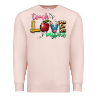 Pale Pink teach love inspire Premium Sweatshirt - NancyCooperArtShop