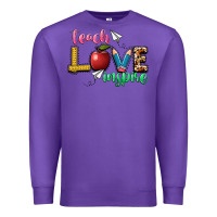 Purple teach love inspire Premium Sweatshirt - NancyCooperArtShop
