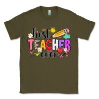 Army Green iBest Teacher Ever Classic Tee - CowhideDigitalArt
