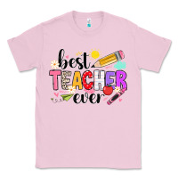 Bubblegum Pink iBest Teacher Ever Classic Tee - CowhideDigitalArt