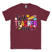 Burgundy iBest Teacher Ever Classic Tee - CowhideDigitalArt