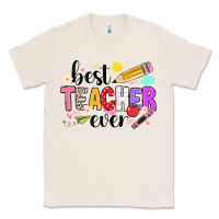 Natural iBest Teacher Ever Classic Tee - CowhideDigitalArt