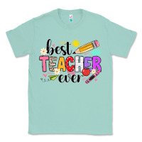 Seafoam iBest Teacher Ever Classic Tee - CowhideDigitalArt