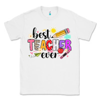 White iBest Teacher Ever Classic Tee - CowhideDigitalArt