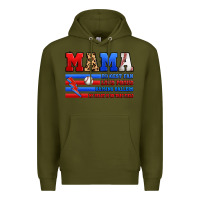 Army Green baseball mama Premium Hoodie - Artiststas