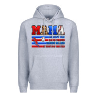 Heather Grey baseball mama Premium Hoodie - Artiststas