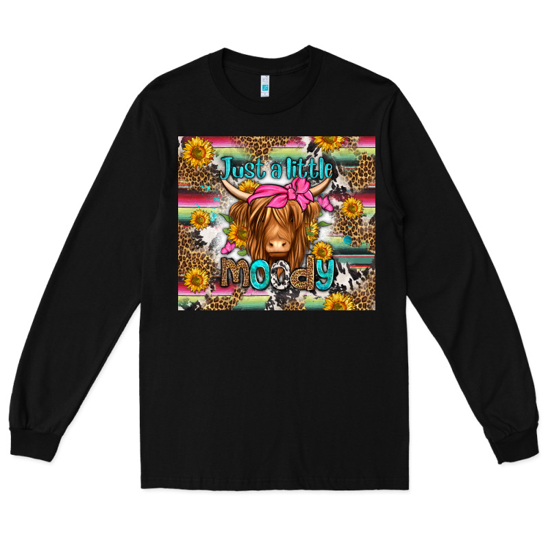Just A Little Moody Long Haired Cow Long Sleeve Tee by Jasminsmagicworld | Teevron