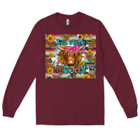 Burgundy just a little moody long haired cow Long Sleeve Tee - Jasminsmagicworld