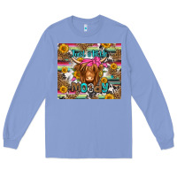 Colony Blue just a little moody long haired cow Long Sleeve Tee - Jasminsmagicworld