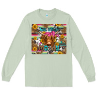 Matcha just a little moody long haired cow Long Sleeve Tee - Jasminsmagicworld