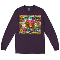 Plum just a little moody long haired cow Long Sleeve Tee - Jasminsmagicworld