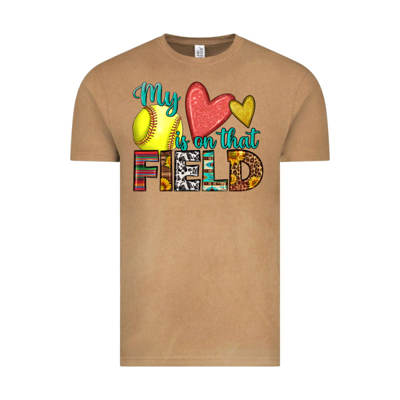 My Heart Is On That Field Softball Vintage Tee by HRA Design Shop | Teevron
