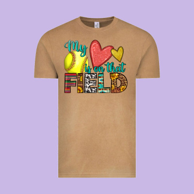 My Heart Is On That Field Softball Vintage Tee Designed By Hra Design Shop