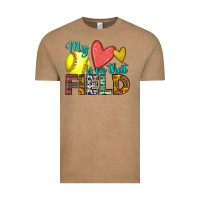 Vintage Coffee my heart is on that field softball Vintage Tee - HRA Design Shop