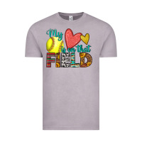 Vintage Zinc my heart is on that field softball Vintage Tee - HRA Design Shop