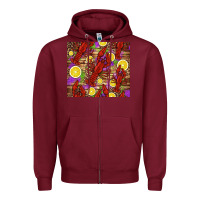 Burgundy mardi gras crawfish and lemons Zipper Hoodie - Jasminsmagicworld