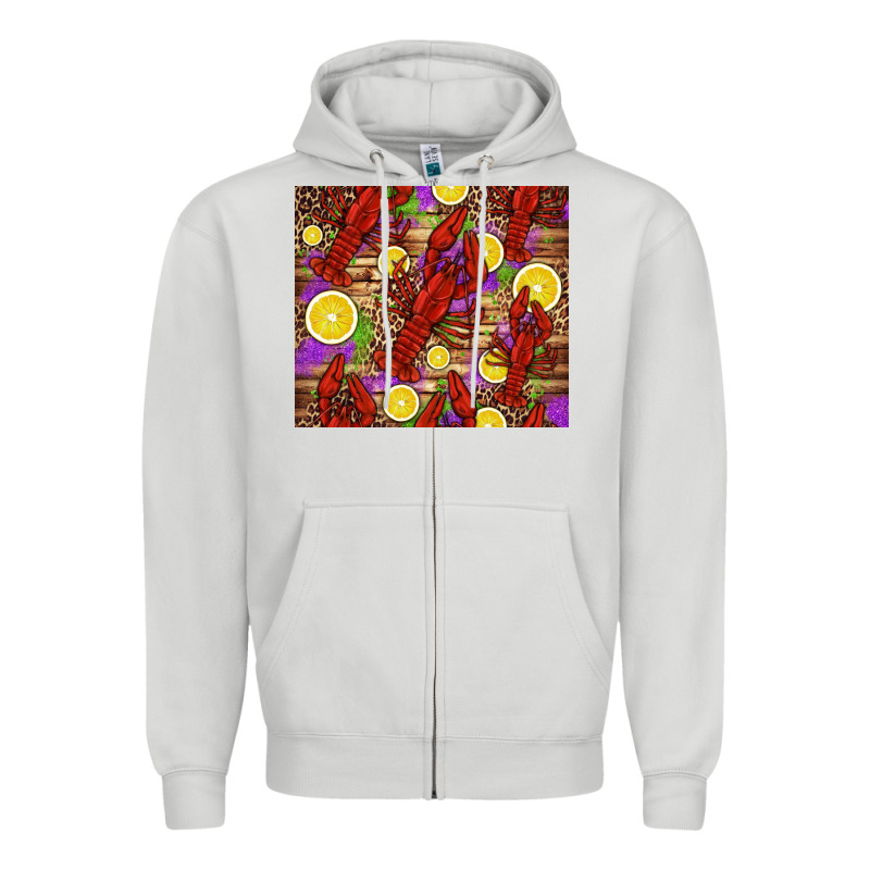 Mardi Gras Crawfish And Lemons Zipper Hoodie by Jasminsmagicworld | Teevron