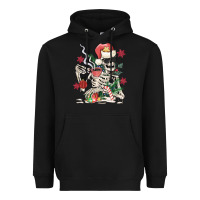 Black skeleton santa Heavyweight Hoodie - MaliasSmallBusiness