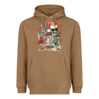 Toasted Coconut skeleton santa Heavyweight Hoodie - MaliasSmallBusiness