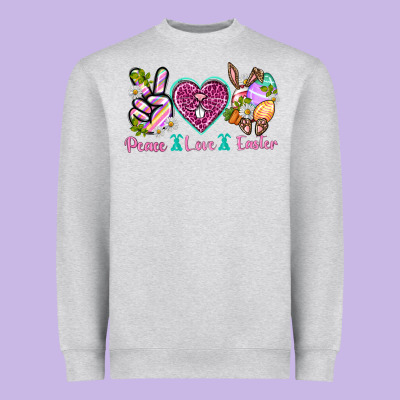 Peace Love Easter Heavyweight Sweatshirt Designed By Neo Western