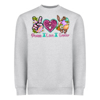 Heather Grey Peace Love Easter Heavyweight Sweatshirt - Neo Western
