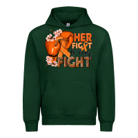 Forest Green Her fight is our fight Kidney Cancer orange ribbon Urban Hoodie - NancyCooperArtShop