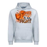 Heather Grey Her fight is our fight Kidney Cancer orange ribbon Urban Hoodie - NancyCooperArtShop