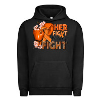 Pigment Black Her fight is our fight Kidney Cancer orange ribbon Urban Hoodie - NancyCooperArtShop