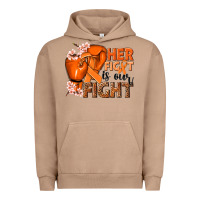 Pigment Burro Her fight is our fight Kidney Cancer orange ribbon Urban Hoodie - NancyCooperArtShop
