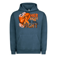 Pigment Midnight Navy Her fight is our fight Kidney Cancer orange ribbon Urban Hoodie - NancyCooperArtShop