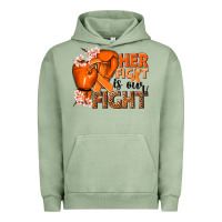 Pigment Oil Green Her fight is our fight Kidney Cancer orange ribbon Urban Hoodie - NancyCooperArtShop