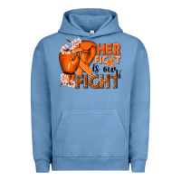 Pigment Pebble Blue Her fight is our fight Kidney Cancer orange ribbon Urban Hoodie - NancyCooperArtShop