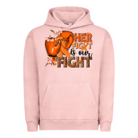 Pigment Salmon Her fight is our fight Kidney Cancer orange ribbon Urban Hoodie - NancyCooperArtShop